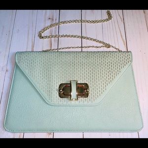 Aqua clutch purse